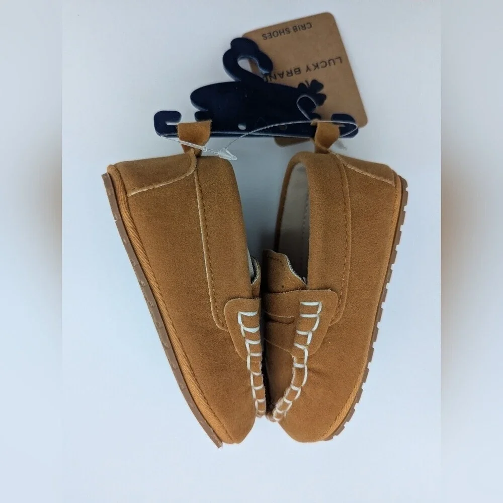 NWT Lucky Brand Baby Size 3 (6-9 months) Tan Shoes/Loafers/Slippers/Moccasins